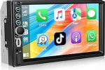 2 DIN Bluetooth autoraadio traadita Apple Carplay Android autoraadio, 7-tolline IPS puuteekraaniga Carplay raadio koos iOS / Android Mirror Link EQ AM FM / RDS SWC USB, tagurduskaamera