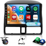 4+64G Android 14 Double DIN raadio Honda CRV 2001-2006 autoraadio traadita Carplay & Android auto 9-tolline HD puuteekraaniga navigatsiooniekraan Peeglilink Bluetooth FM RDS WiFi SWC + tagurduskaamera
