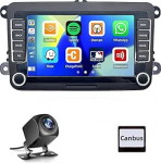 7" Android Autoradio f&uuml;r VW Golf 5 6 Polo Skoda Seat [4+64GB] Wireless Apple Carplay Android Auto Autoradio Bluetooth mit Bildschirm R&uuml;ckfahrkamera