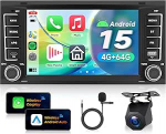 4G + 64G autoraadio Android 15 VW Touareg 2004-2011 Transporter T5 Multivan 2004-2009, 7-tolline HD puuteekraaniga raadio traadita Carplay Android auto GPS Wi-Fi USB Type C Bluetooth FM RDSiga