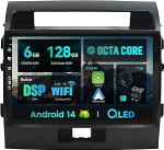 SXAUTO Android 13 [6G+128G] IPS autoraadio Toyota Land Cruiser 200 (2007-2015) jaoks - Sisseehitatud Carplay/Android auto - LED kaamera + MIC 360-CAM DAB roolijuhtimiss&uuml;steem Fast-Boot WiFi DSP - 2 DIN 10.1