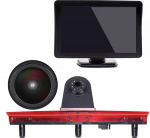 Musta tagakattega: auto piduritulede tagurduskaamera asendus VW T5 Buss Transporter Multivan Caravelle (nurk ja kaugus reguleeritav) (18 mm kaamera + 4,3-tolline TFT LCD monitor)