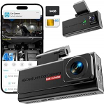 Dashcam Car, UCOCARE 4G LTE Dash Camera Car koos SIM-kaardiga, 64GB kaart, Dash Cam koos parkimise j&auml;lgimisega ilma WiFi, App Access, 2-Way Talk, Motion Detection Alarm, Night Vision, GPS, 170 &deg; lai nurk