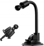 Satelliitnavigatsiooniseadme kinnitus, 17 mm kuuliadapter 360&deg; p&ouml;&ouml;rlev liblikkaelakinnitus ja asendav &otilde;huventilaatori kinnitus, mis &uuml;hildub Garmin Deal Navi seeria 3,5-7-tollise auto navigatsiooniseadme kinnitusega