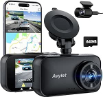 Avylet 4K/2.5K+1080P Dash Cam auto eesmine tagumine 5GHz WiFi / App Dual Camera 64GB kaardiga, ADAS Lane Keeping Assistant, parkimise j&auml;lgimine, v&auml;line GPS, Super Night Vision, WDR, G-sensor, 170 &deg; + 150 &deg; laiusala