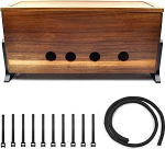 Suur kaablijuhtimiskast, puidust juhtme peidikarp ja toiteallikate korraldaja, kaablihoidla kontorisse, TV-kaabel, laua kaabli korraldaja, Vintage Walnut (14,1 x 6 x 6,3 tolli)