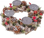 Advendip&auml;rja HWC-H50AM, J&otilde;ulukaunistus, advendikomplekt, j&otilde;ulukomplekt, puit, &uuml;mmargune, l&auml;bim&otilde;&otilde;t 33 cm, ilma k&uuml;&uuml;naldeta