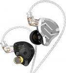 KZ ZS10 Pro In-Ear Monitor k&otilde;rvaklapid, 4 tasakaalustatud armatuuri draiverit ja 1 d&uuml;naamiline draiver, 5 draiveriga (4BA ja 1DD) k&otilde;rvaklapid (must ilma mikrofonita)