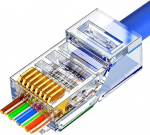 VIVOCH Cat6 RJ45 l&auml;bip&auml;&auml;su&uuml;hendused - 50 tk kristallilised varjestamata UTP 8P8C modulaarsed v&otilde;rgupistikud