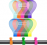 Magnetilised kaablipaelad, silikoonist, korduvkasutatavad magnetilised spiraalpaelad kaabli korraldamiseks ja komplekteerimiseks, mida saab kasutada kontoris, koolis ja &otilde;ues (10 v&auml;rvi, 30 pakki).