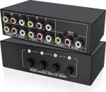 XMSJSIY AV RCA Switch 4 in 1 Out Composite Video L/R Stereo Audio Video Switcher Valikbox 4 Port Box HDTV DVD STB PS2/3 jaoks
