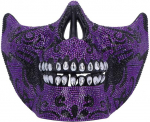 Nemesis Now Jeweled Skull Masquerade Mask - Elaborate Skeleton Design with Rhinestone Gifts & Cosplay for Masquerade Balls Gothic Events - Purple
