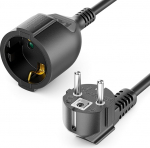 Pikendus maanduskontaktpistik (t&uuml;&uuml;p F) 90&deg; - maanduskontaktpistikupesa sirge