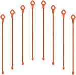 PATIKIL Gummiverdrehschlaufen, 10 Zoll Silikon wiederverwendbare Verdrehschlaufen, schwerlastig biegsam zum B&uuml;ndeln und Halten, 8 St&uuml;ck, Orange