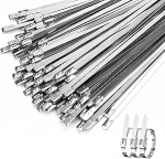 Roostevabast terasest kaablipaelad, pakend 100, 4,6 x 450 mm metallist kaablipaelad, korduvkasutatavad kaablipaelad torude, kaablite, elektripostide ja voolikute kinnitamiseks, m&auml;hkimiseks, pakkimiseks