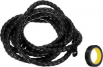 hankekaart Spiralkabelwicklung, 3 m, 8 mm, Kabelf&uuml;hrungsh&uuml;lse, PP-Isolierung, Kabel-Organizer f&uuml;r Computer-Draht, Stromkabel, Gasleitung, schwarz mit Klebeband