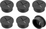 hankekaart Kabellochabdeckung, 6 St&uuml;ck, 25 mm, Gummi, Schreibtisch, Kabel, Drahtschnur, &Ouml;sen, Lochabdeckung f&uuml;r B&uuml;ro, Computer, Schreibtisch, Draht-Organizer, Schwarz