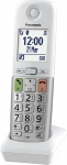 Panasonic KX-TGUA40EXW lisak&auml;ekomplekt juhtmeta digitaaltelefonidele KX-TGU430/KX-TGU410, LCD-ekraan, k&otilde;nefavoriit, &uuml;hildub kuulmisaparaadiga, peaosa, valge & h&otilde;bedane