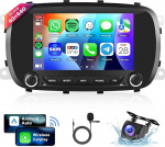 8 Core 4G + 64G autoraadio Android 13 Fiat 500X 2014-2020, 7-tolline HD IPS puuteekraaniga autoraadio DSP Carplay Android auto GPS Wi-Fi Bluetooth FM RDS raadio tagurduskaameraga