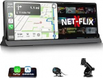 Carplay Display mit Net-flix Youtube 10.26 Zoll Apple Carplay Android Auto Display mit 1080P tagasis&otilde;idukamera Ultra HD Gro&szlig;er Android Car Play Bildschirm 5G WLAN Bluetooth iOS 7+ Android 11+ jaoks