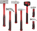 7-osaline vasarakomplekt - 680g Krallenhammer, 340g Krallenhammer, 370g Schlosserhammer, 900g Schlosserhammer, 1,4kg Vorschlaghammer, Ingenieurhammer, 280g Gummihammer.