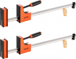 VEVOR Woodworking Rod Clamps 2 Pcs 24" Opening Parallel Clamp Kit F Clamp with 1500lb Load Limit 3.8" Depth Plastic & Carbon Steel Metalworking Orange