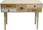 DRW Entrance Table with 5 Drawers Natural Wood 110 x 35 x 80 cm Colourful Standard