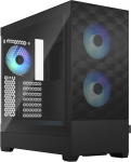 Fractal Design Pop Air RGB Black - Tempered Glass Clear Tint - Honeycomb Mesh Front &ndash; TG side panel - Three 120 mm Aspect 12 RGB fans included &ndash; ATX High Airflow Mid Tower PC Gaming Case