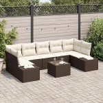 Rantry 8-teiliges Garten-Sofa-Set mit Kissen aus braunem Poly-Rattan Gartenlounge Model3346978