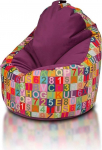 Ecopuf Yoko Modern Padded Bean Bag - Removable Velvet Microfibre Bean Bag - 70 x 75 cm