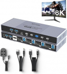 MT-VIKI 8K60Hz HDMI KVM l&uuml;liti 4 port 4 PC 1 monitor toetab klaviatuuri hiirt 4 x USB 3.0 4K@120/144Hz 2K@165Hz 1080P@240Hz HDMI 2.1& HDCP 2.3