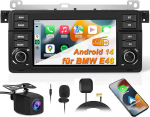 2 DIN autoraadio koos tagurduskaameraga BMW E46 Sedan Touring Coup&eacute; Cabrio M3 Compact Rover 75 MG ZT koos CarPlay, Android Car, 7-tolline, rooliseadme Ctrl, DAB+, EQ, MirrorLink, GPS-ga