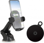 Wicked Chili universaalne auto telefoni hoidja tuuleklaas koos armatuurlaua adapterplaadiga, mis &uuml;hildub Apple iPhone, Samsung Galaxy nutitelefoni mobiiltelefoni autokinnitusega (iminapad + kleepuv plaat)