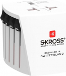 SKROSS Muv Micro World Adapter, kompaktne adapteripistik, universaalne reisimisadapter, lihtne ja turvaline &uuml;hendus &uuml;le 220 sihtkoha.
