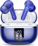 Bluetooth k&otilde;rvaklapid, juhtmevabad k&otilde;rvaklapid Bluetooth 5.4 4 ENC-mikrofoniga, 46 tundi m&auml;nguaega, LED-ekraan, IP7 veekindel, s&uuml;gav bass, puutetundlik juhtimine spordi, t&ouml;&ouml;, reisimise jaoks, sinine