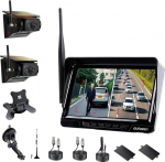 1080P Daul magnetiline tagurduskaamera juhtmevaba p&auml;ikesepaneel 7-tollise monitoriga, 170&deg; lainurkobjektiiv tagab 9600 mAh aku, juhtmevaba tagurduskaamera haagissuvila, veoauto, auto, matkaauto jaoks