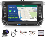Autoradio VW Golf 5 6 Passat Tiguan Polo Caddy Skoda Seat, Android 15 2G + 64G, Wireless Carplay & Android Car, raadio 2 DIN koos GPS/WiFi/Bluetooth/USB/RDS/FM mikrofoniga tagurduskaamera