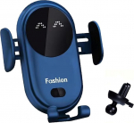 2025 Gumaxx telefonihoidja, auto mobiiltelefoni hoidja laadimisfunktsiooniga, 360&deg; p&ouml;&ouml;rlev mobiiltelefoni hoidja, kiirlaadimine traadita autolaadija, mobiiltelefoni hoidja auto ventilatsiooni jaoks (sinine)