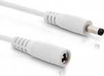 InLine - DC pikenduskaabel, universaalne toiteallika pikenduskaabel LED ribade, turvakaamerate, printerite, ruuterite, l&uuml;litite ja palju muu jaoks, DC pesa/liitmik 5,5 x 2,1 mm, valge, 5 m