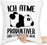 Padi 40 x 40 cm Dekoratiivpadi - Lausung &uuml;tlustega - Ich atme produktiver Wird es Nicht mehr Panda - 40 x 40 cm - Valge - Lausungid Panda karu padi Lausung "Ich atme produktiver Wird es".