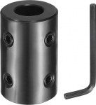 sourcing map Wellenkupplung, 1,6 cm Bohrung, 3,8 cm Au&szlig;endurchmesser, 5,1 cm L&auml;nge, schwarzer, oxidierter Stahl, starre Kupplung mit Sechskantschl&uuml;ssel f&uuml;r 3D-Drucker, Motorrad (4 Schrauben pro St&uuml;ck)