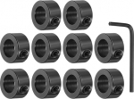 HiPicco Schraubenkragen, 10 St&uuml;ck, 2,05 mm Bohrung, Schaftschlossmanschetten, 7 mm Au&szlig;endurchmesser, 5 mm Breite, schwarz-oxidbeschichteter Karbonstahl, Fahrwerk-Stopper, Radkragen, inklusive
