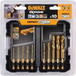 Dewalt DT50050-QZ - Set of 10 Titanium impact brushes 3,3.2, 3.5, 4, 4.5, 5, 6, 8, 10, 12mm