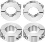 sourcing map Doppelter geteilter Schaftkragen, 22 mm Bohrung, zweiteiliger Klemmkragen, 42 mm Au&szlig;endurchmesser, 15 mm Dicke, 304 Edelstahl, Schraubspaltr&auml;ger, 4 St&uuml;ck