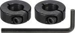 sourcing map Bohrung 20mm Schaftmanschette 40mm OD 15mm Dicke Kohlenstoffstahl Fahrwerk Stopper Radmanschette mit Stellschraube & 1 Sechskantschl&uuml;ssel f&uuml;r Werkzeugmaschinenindustrie (Schwarz, 2 St&uuml;ck)