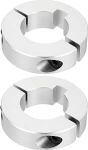 hankekaart Schaftmanschette, 2 St&uuml;ck, 3,8 cm Bohrung, doppelt geteilter Schaftkragen, 6,4 cm Au&szlig;endurchmesser, 1,6 cm dicke Aluminium-Klemmmanschetten f&uuml;r CNC-Werkzeugmaschinen, Industrie-Einsatz