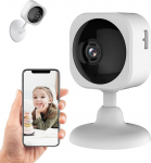 Indoor Surveillance Camera 2K, 3MP Wired Intelligent Security Camera for Baby/Pet Monitoring, WiFi Camera with Motion Detector, Alarm Notification, Private Mode, Two-Way Audio, Night Vision