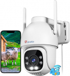 Ctronics 3G/4G LTE v&auml;livalvekaamera SIM-kaardiga, 355&deg;/90&deg; p&ouml;&ouml;rlev PTZ IP-kaamera v&auml;ljas, inimese tuvastamine, automaatne j&auml;lgimine, 30 m v&auml;rviline &ouml;&ouml;n&auml;gemine, TF m&auml;lu, IP66, valge