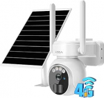 Xega 4G LTE &Uuml;berwachungskamera Aussen Solar mit SIM Karte - 2K HD 3MP PTZ Kabellos Kamera Ohne WLAN Outdoor Akku 355&deg;/90&deg; Schwenkbar PIR Erkennung Farb/IR Nachtsicht 2-Wege-Audio IP66