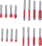 16tk Kohlenstoffstahl Router -Bits -Set -Kit f&uuml;r DIY -Holzbearbeitung, Elektro -Router -Trimmstichgravier, umfasst just, runde Nase, Sp&uuml;lenverkleidungs -Schneidemaschine